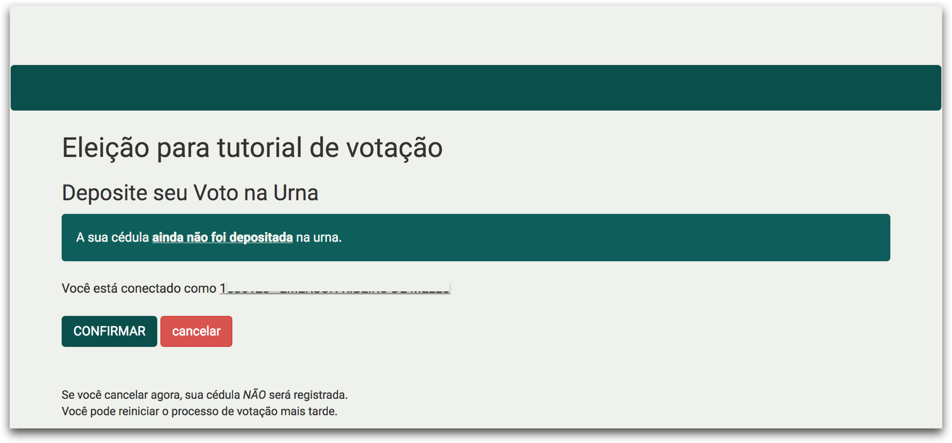 Última chance antes de depositar